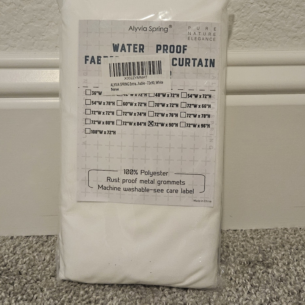 Brand New 72 x 90 shower curtain liner